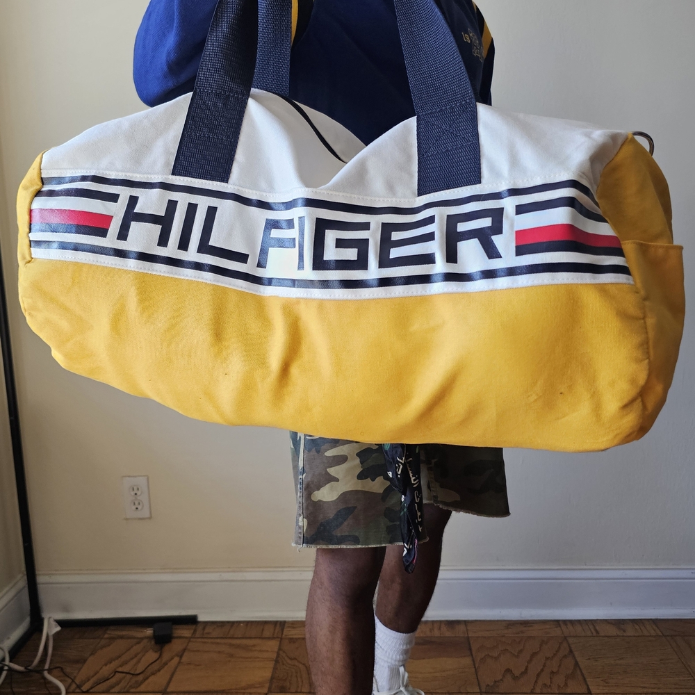 Yellow and White Men's Bag